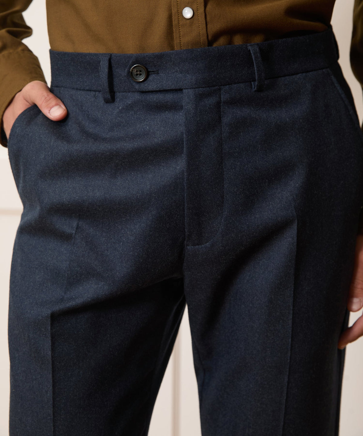 Italian Flannel Sutton Trouser - Ink Navy