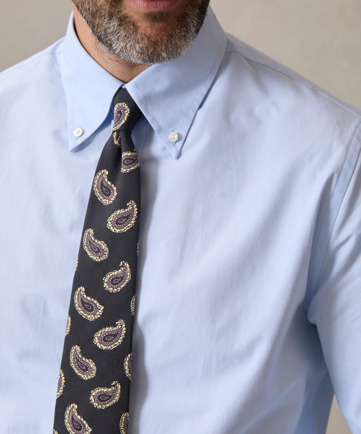 Italian Silk Dark Paisley Tie - Black