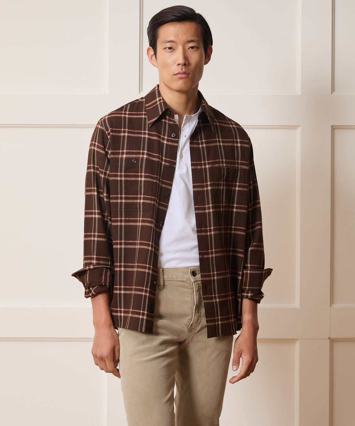 Crepe Country Shirt - Dark Brown