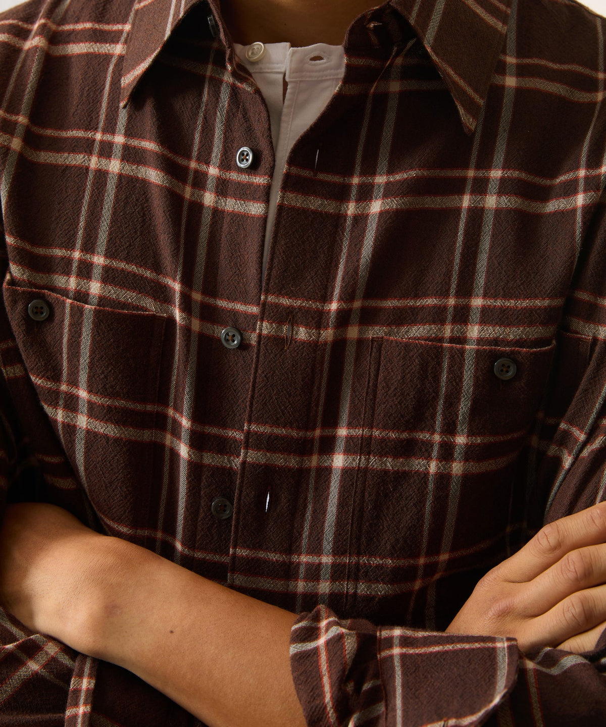 Crepe Country Shirt - Dark Brown
