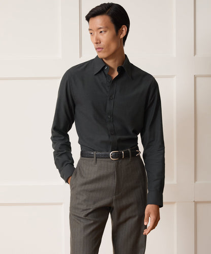 Cotton-Cashmere Sport Shirt - Charcoal