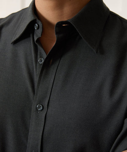 Cotton-Cashmere Sport Shirt - Charcoal