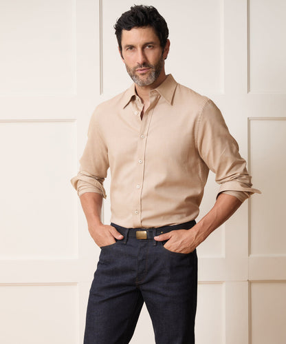 Cotton-Cashmere Sport Shirt - Cream