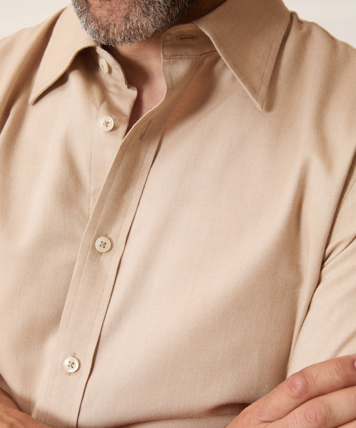 Cotton-Cashmere Sport Shirt - Cream
