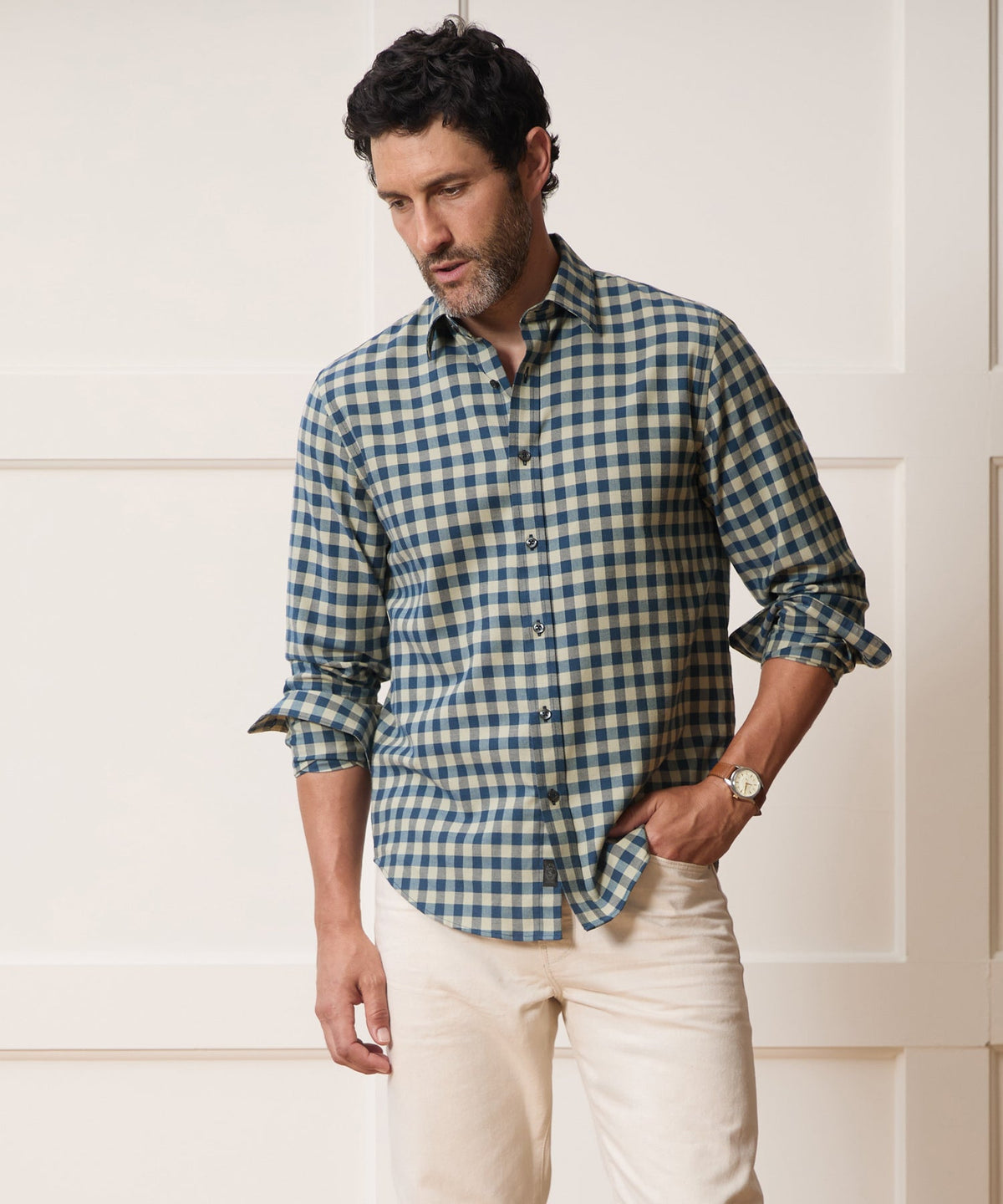 Cotton-Cashmere Sport Shirt - Blue