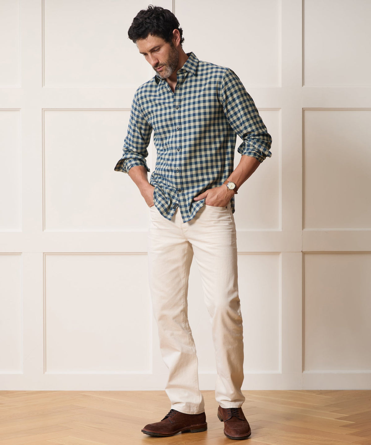 Cotton-Cashmere Sport Shirt - Blue