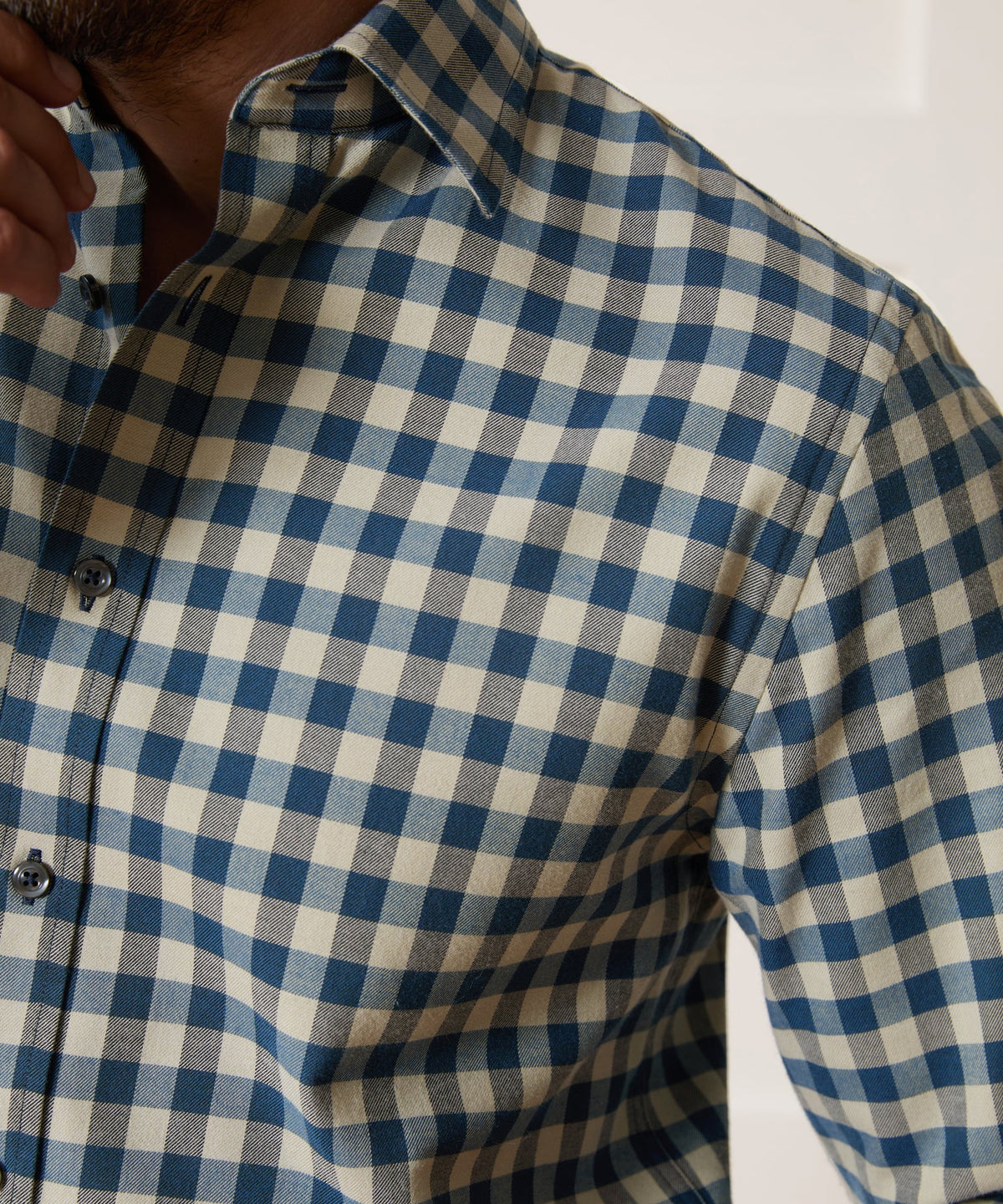 Cotton-Cashmere Sport Shirt - Blue
