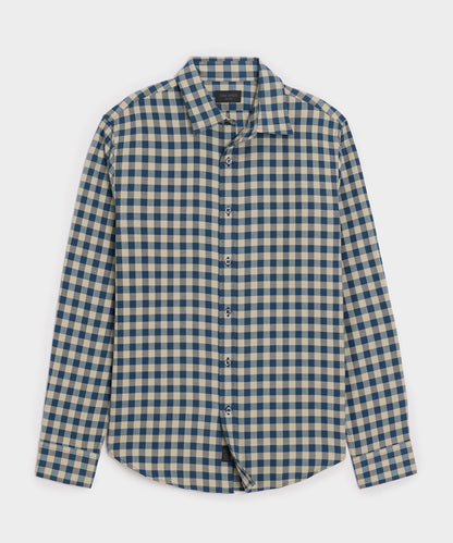Cotton-Cashmere Sport Shirt - Blue