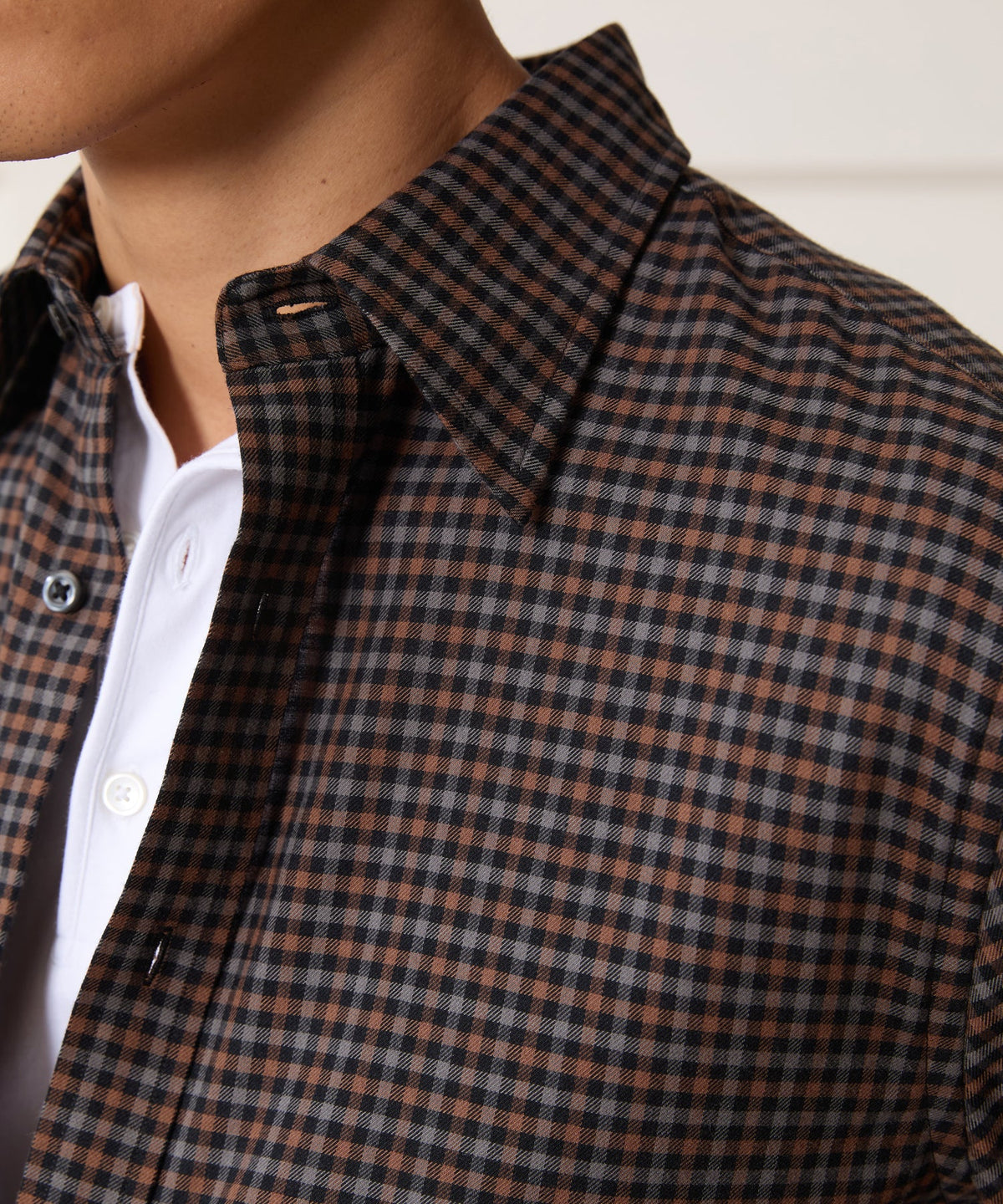 Cotton-Cashmere Sport Shirt - Brown
