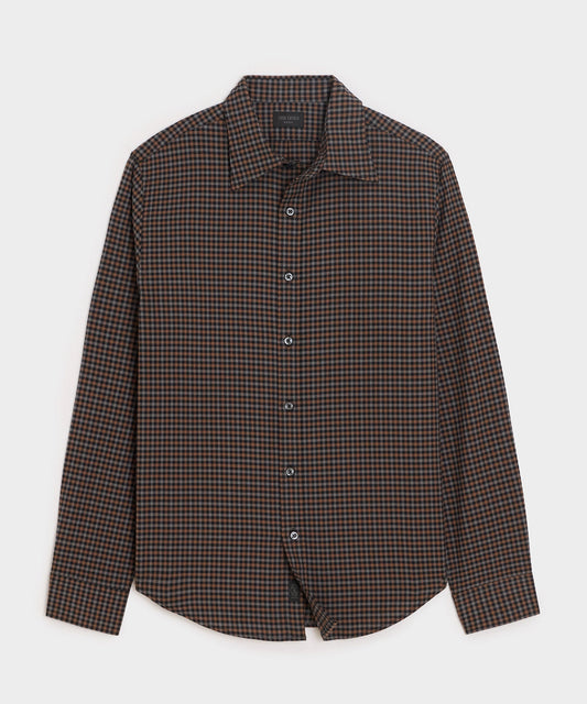 Cotton-Cashmere Sport Shirt - Brown