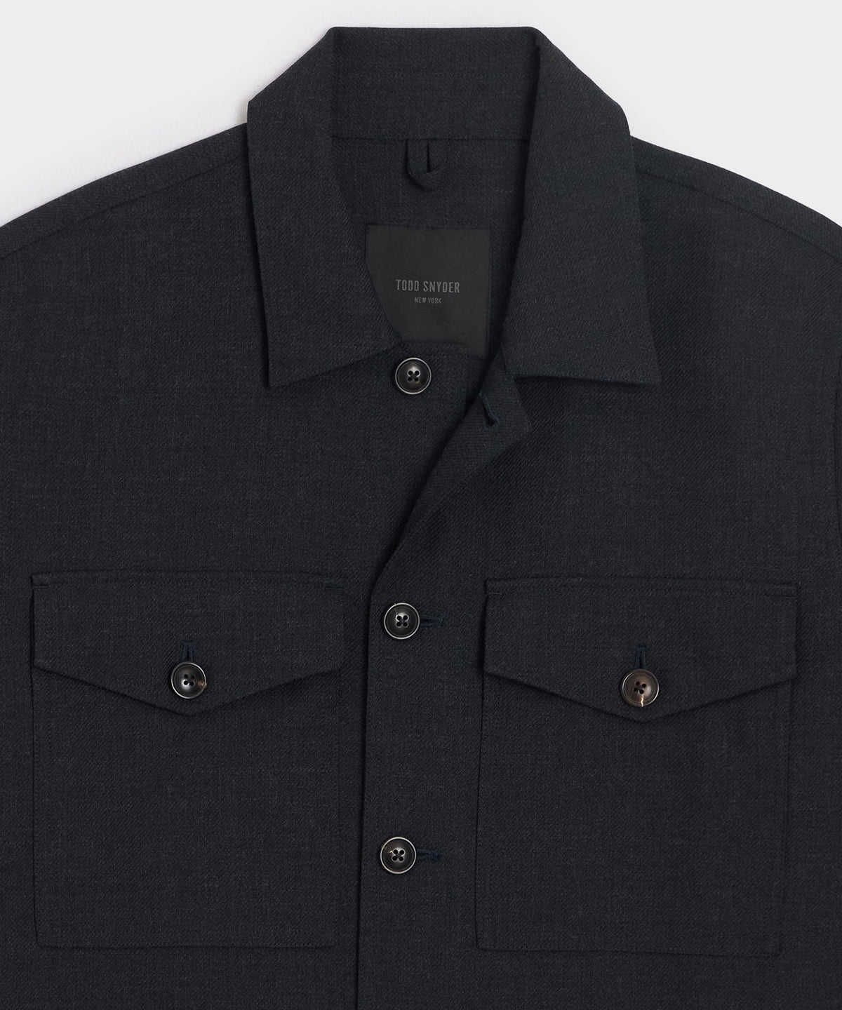 Italian Wool Military Overshirt - Blue