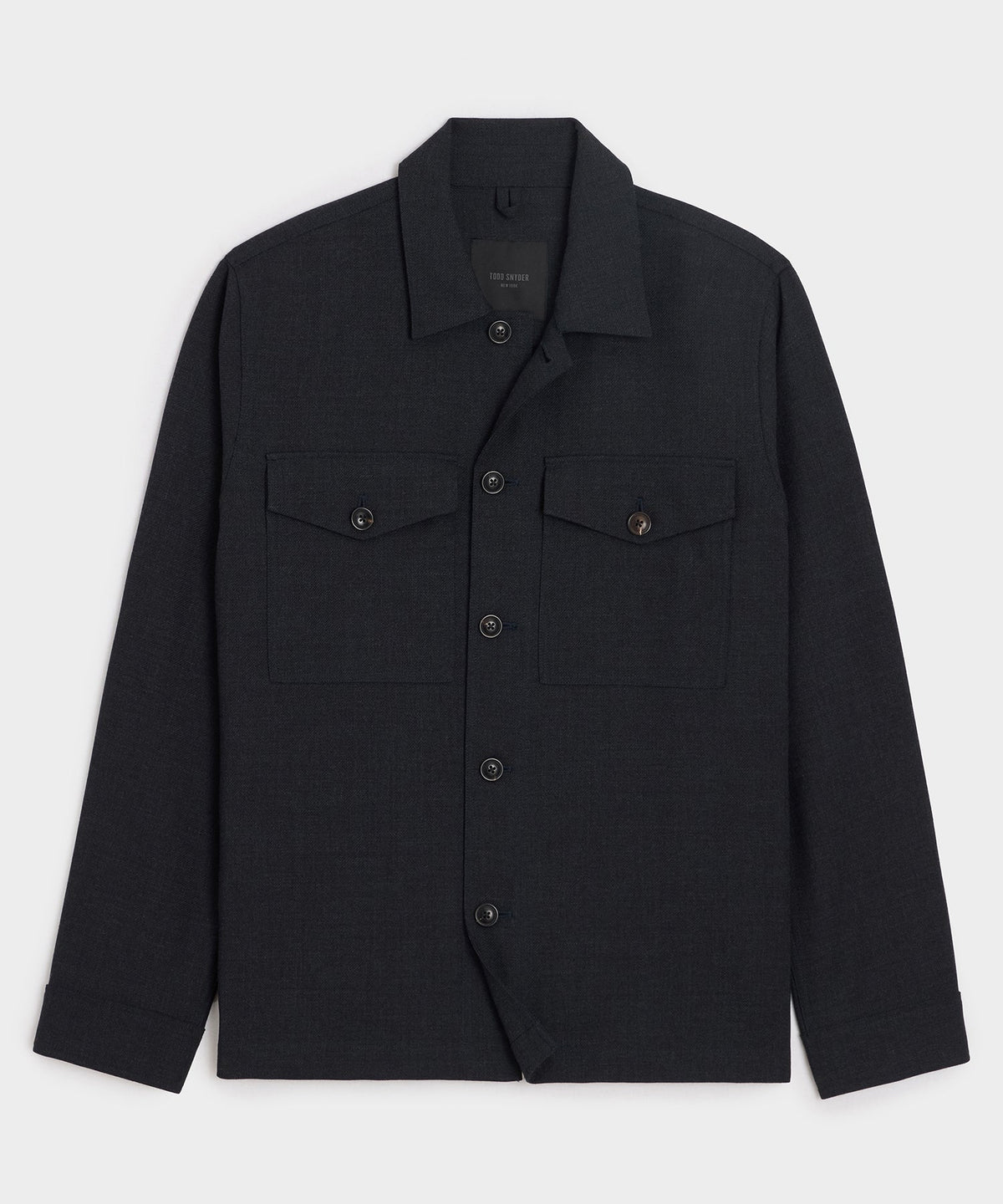 Italian Wool Military Overshirt - Blue