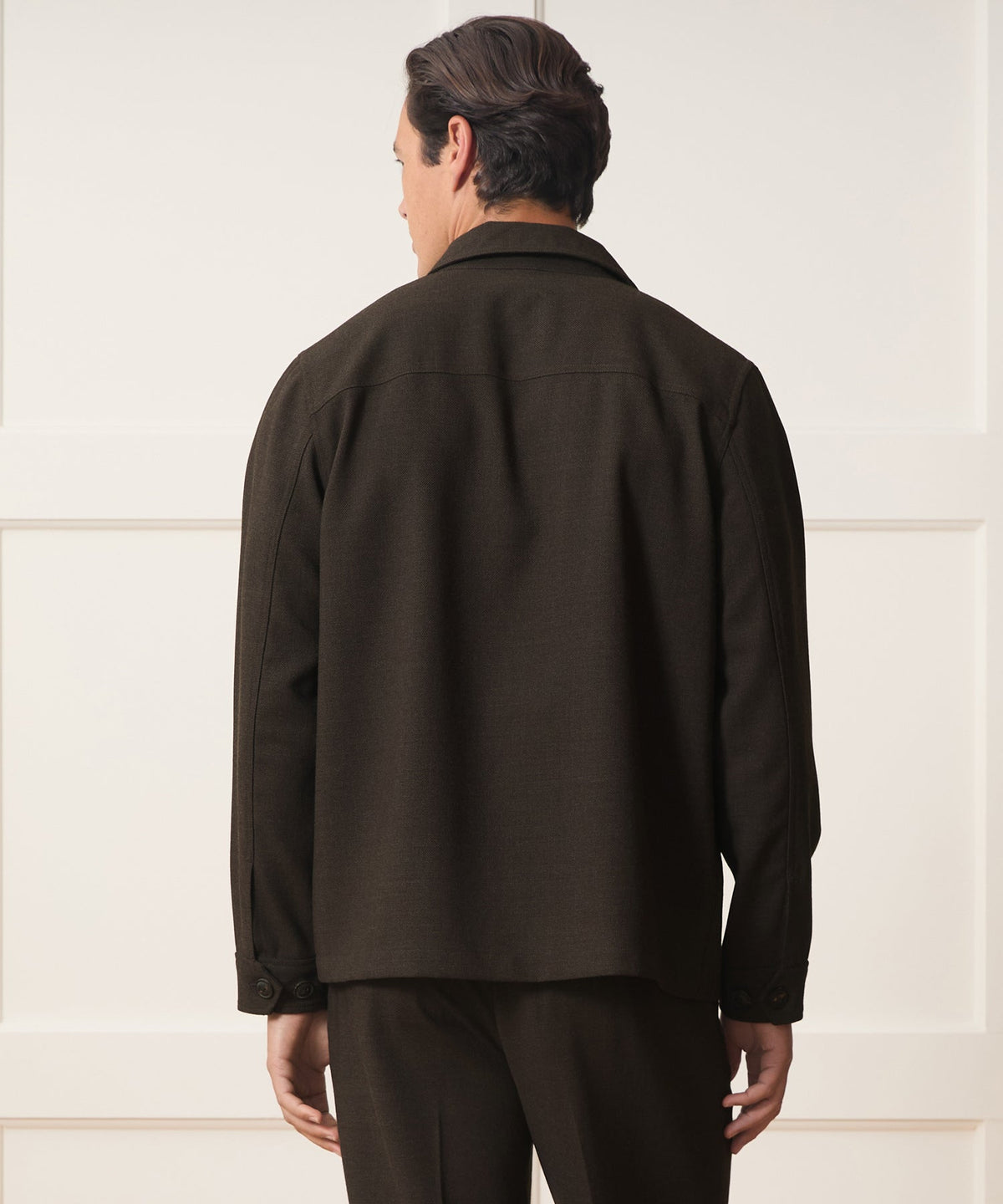 Italian Wool Military Overshirt - Brown