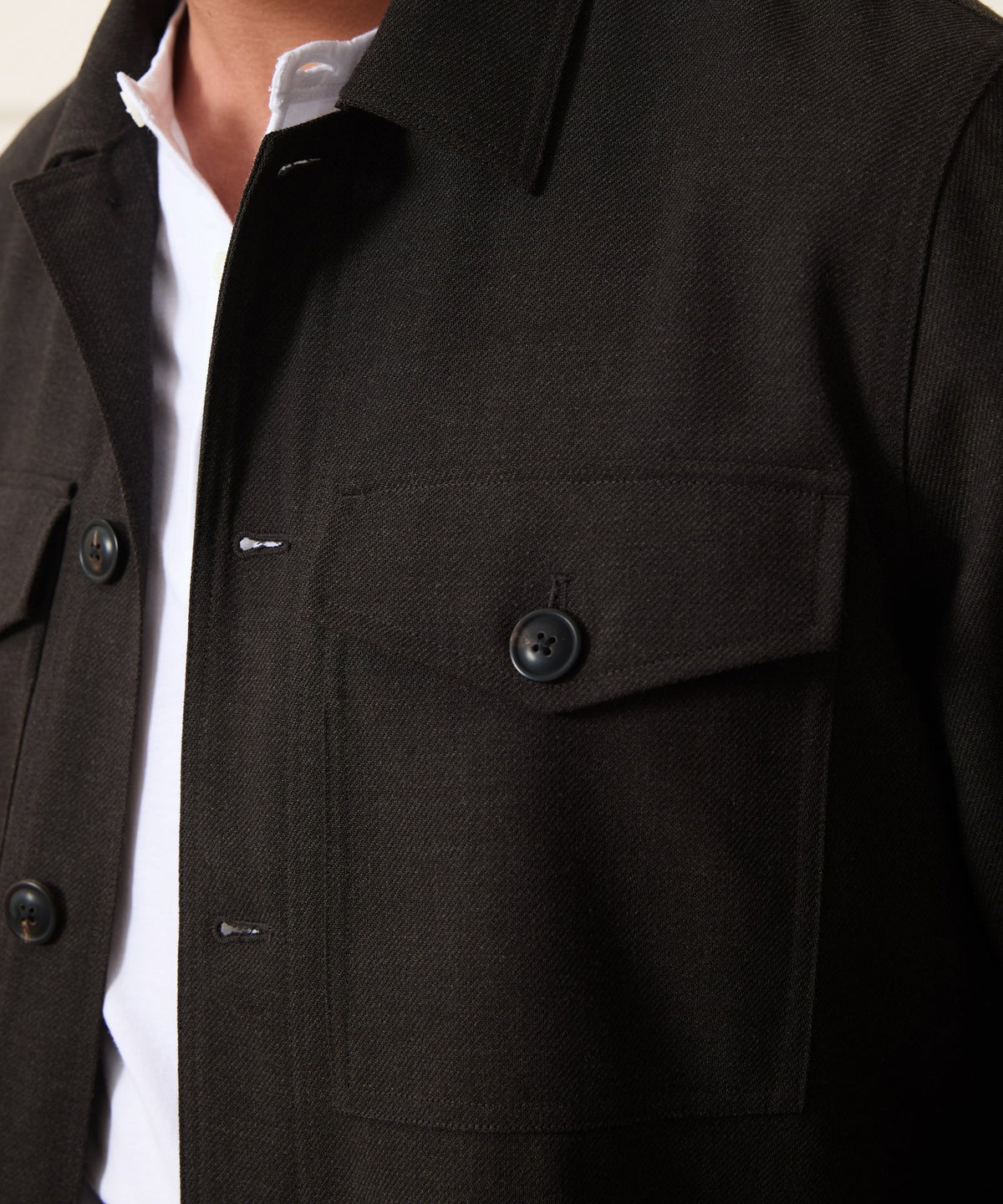Italian Wool Military Overshirt - Brown
