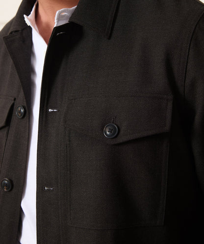 Italian Wool Military Overshirt - Brown