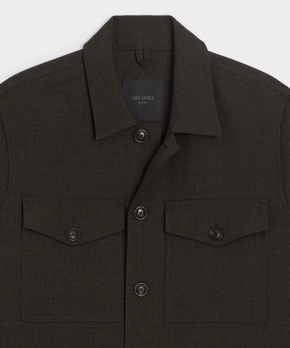 Italian Wool Military Overshirt - Brown