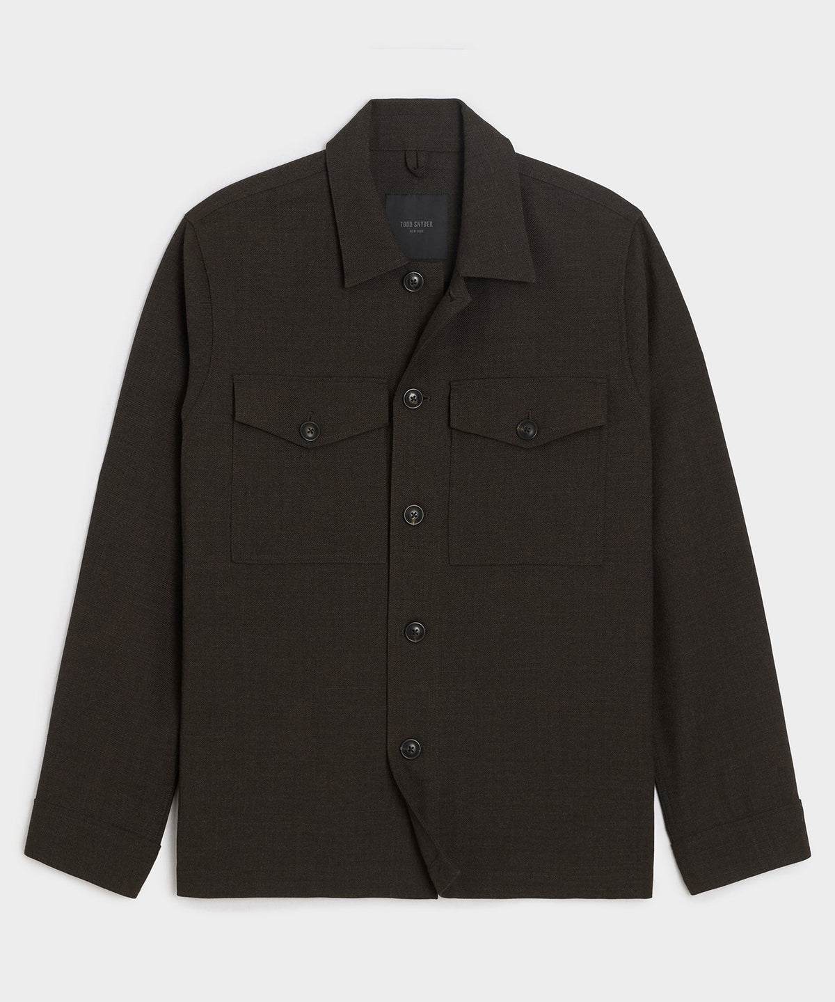 Italian Wool Military Overshirt - Brown