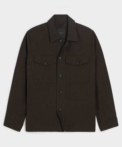 Italian Wool Military Overshirt - Brown