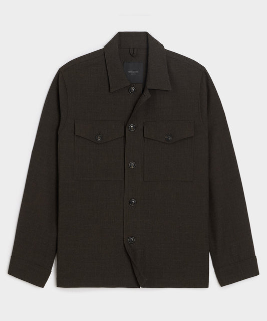 Italian Wool Military Overshirt - Brown