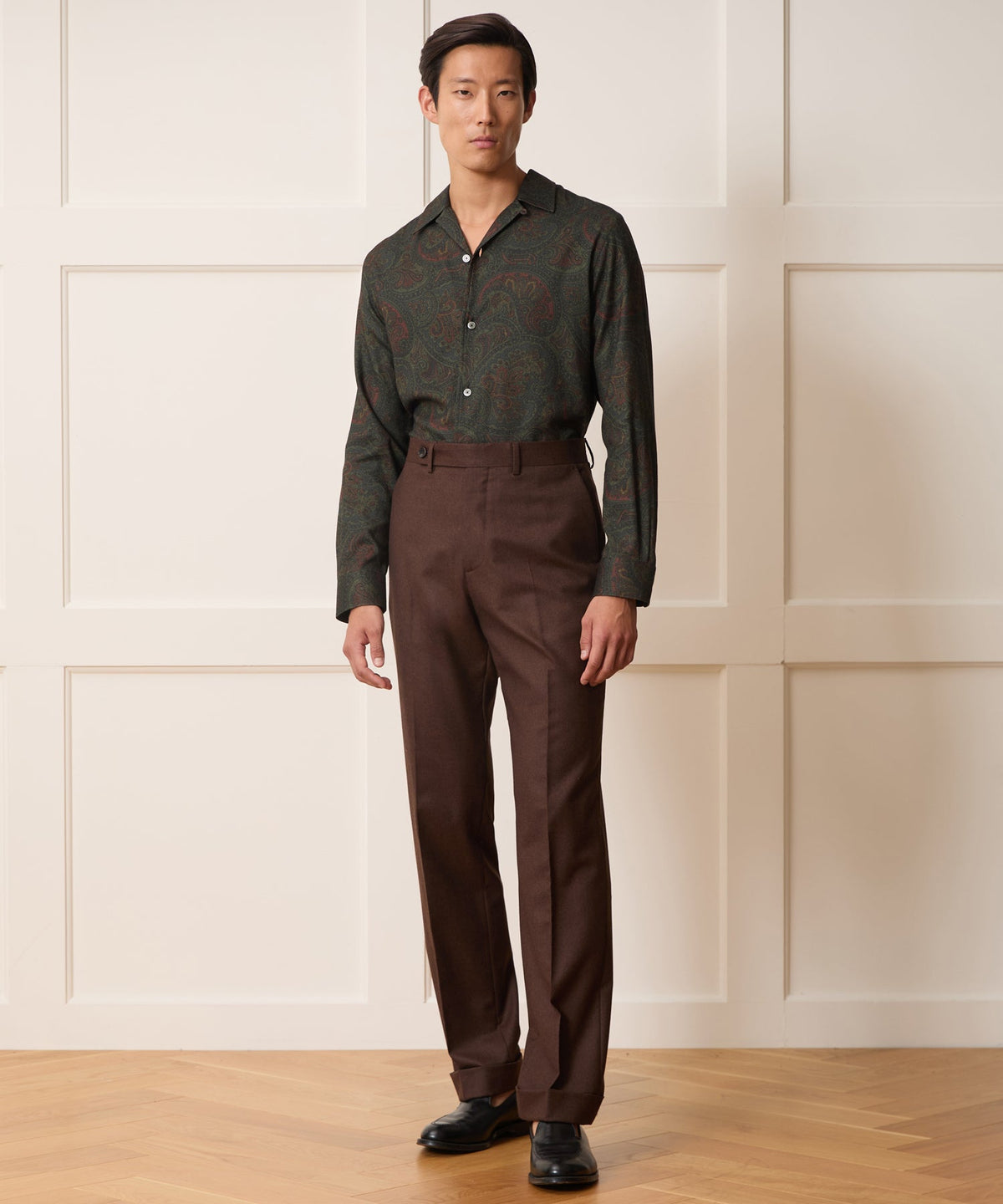 Paisley Camp Shirt - Olive