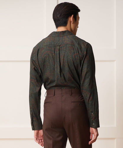 Paisley Camp Shirt - Olive