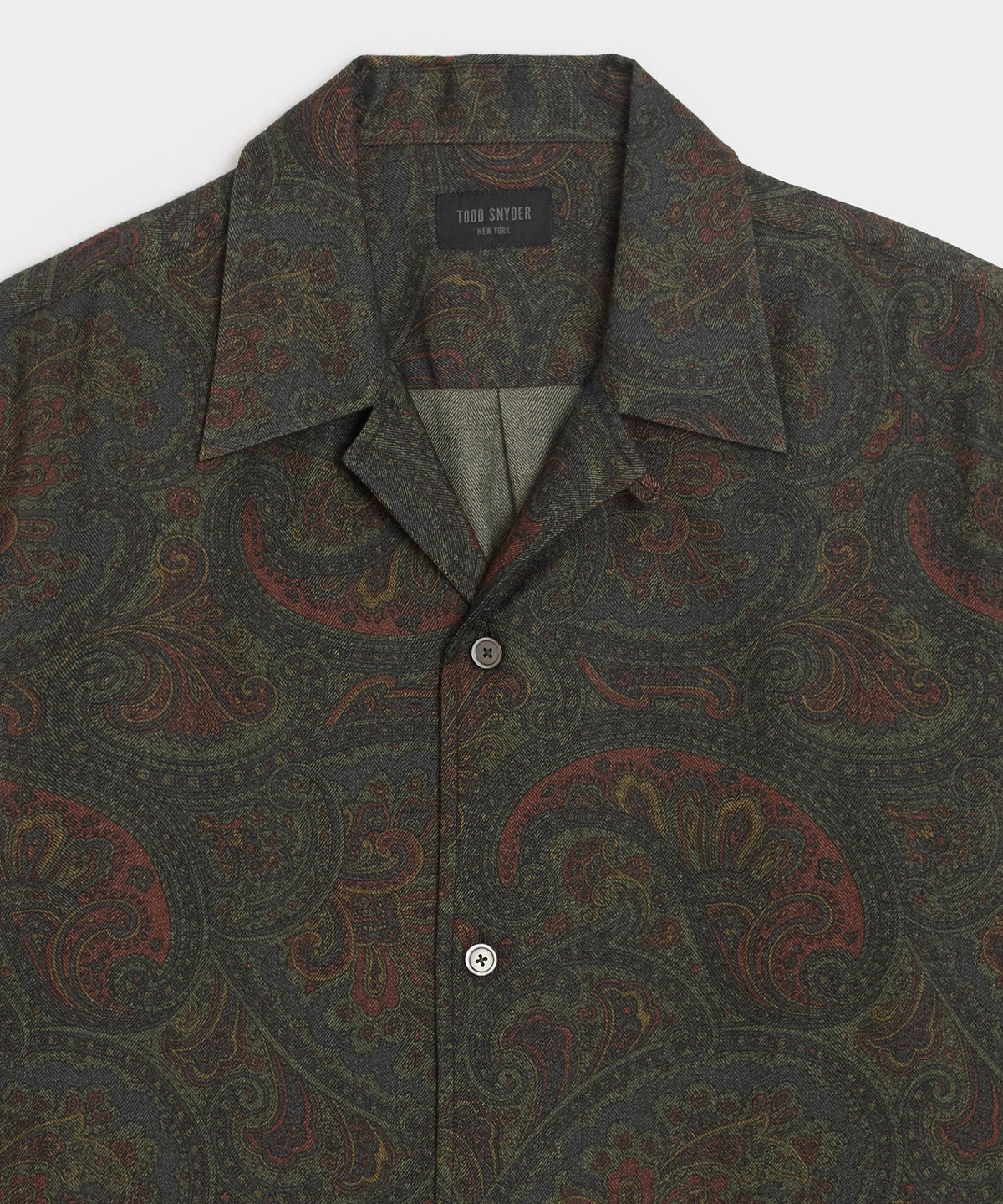 Paisley Camp Shirt - Olive
