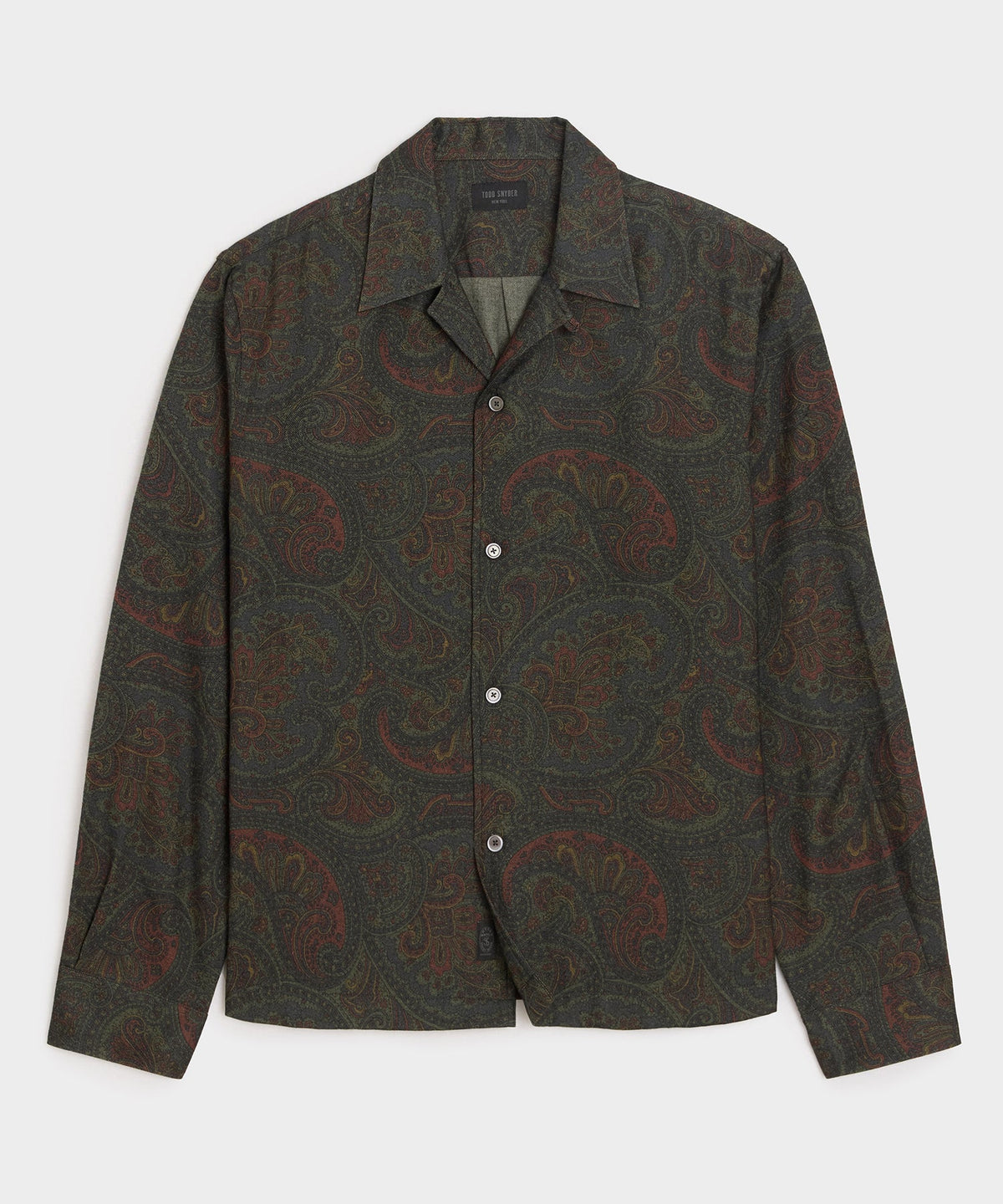 Paisley Camp Shirt - Olive