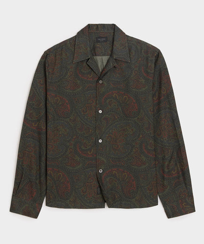 Paisley Camp Shirt - Olive