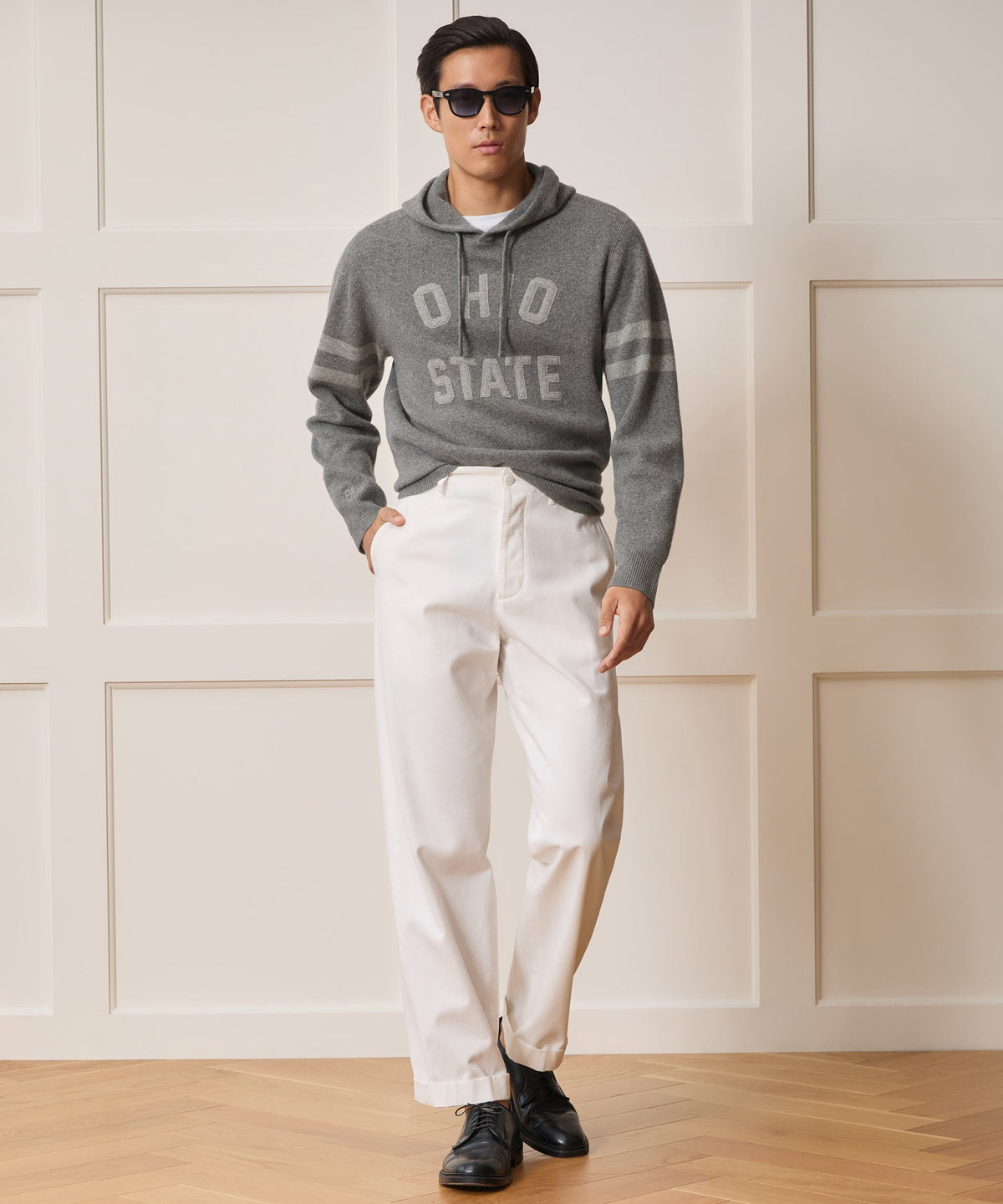 Todd Snyder x The Ohio State University™ Cashmere Hoodie - Charcoal Heather