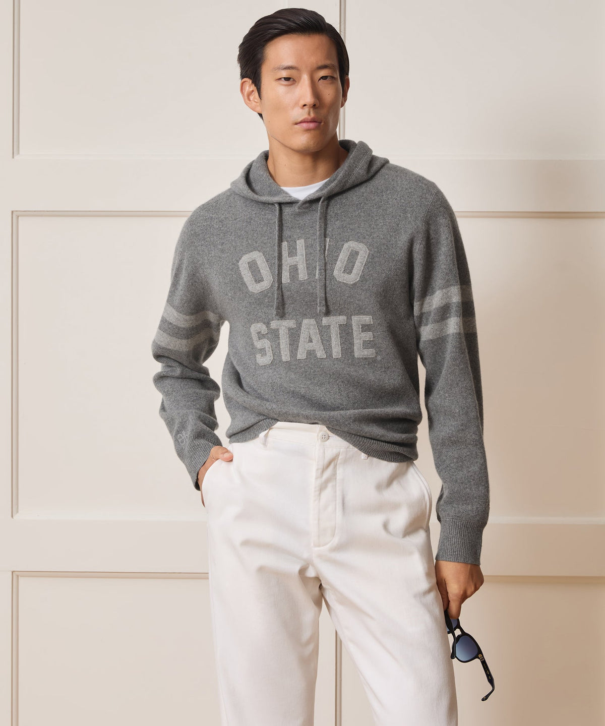 Todd Snyder x The Ohio State University™ Cashmere Hoodie - Charcoal Heather