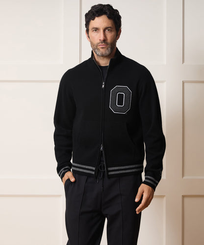 Todd Snyder x The Ohio State University™ Cashmere Full-Zip Sweater - Pitch Black