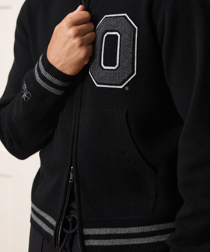 Todd Snyder x The Ohio State University™ Cashmere Full-Zip Sweater - Pitch Black