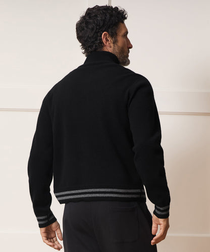 Todd Snyder x The Ohio State University™ Cashmere Full-Zip Sweater - Pitch Black