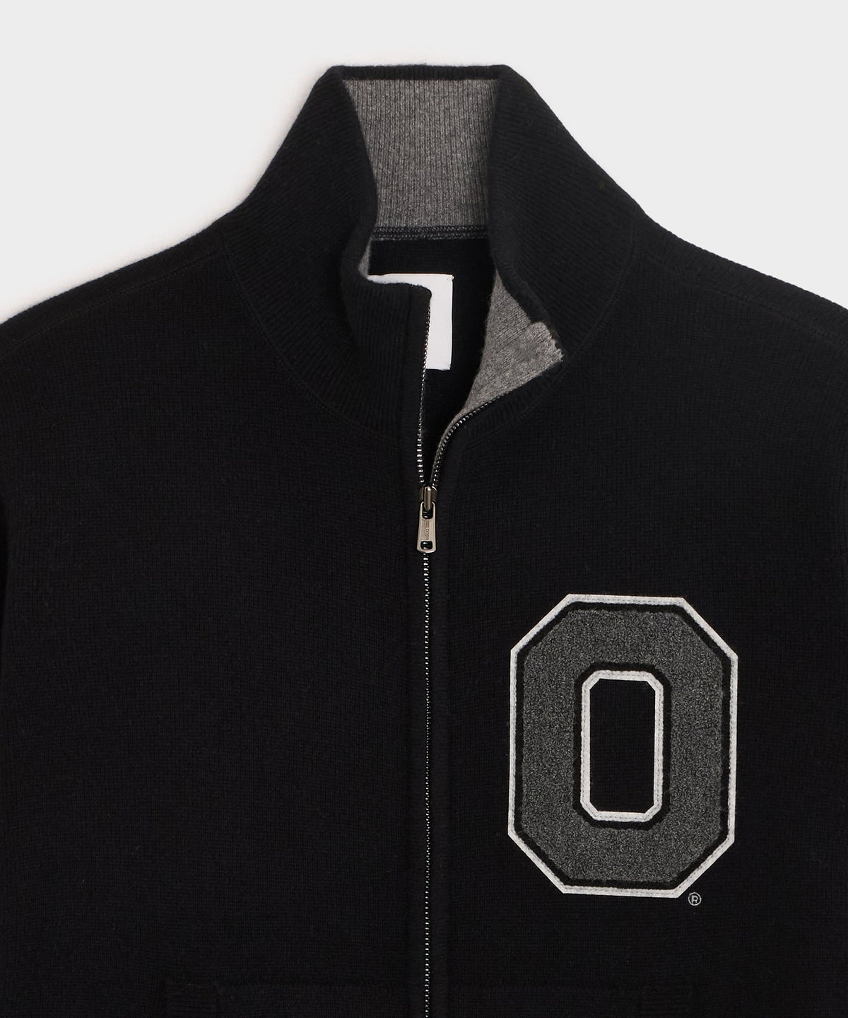 Todd Snyder x The Ohio State University™ Cashmere Full-Zip Sweater - Pitch Black