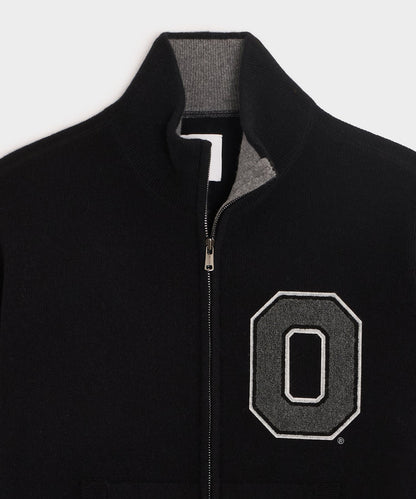 Todd Snyder x The Ohio State University™ Cashmere Full-Zip Sweater - Pitch Black