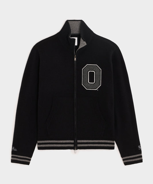 Todd Snyder x The Ohio State University™ Cashmere Full-Zip Sweater - Pitch Black