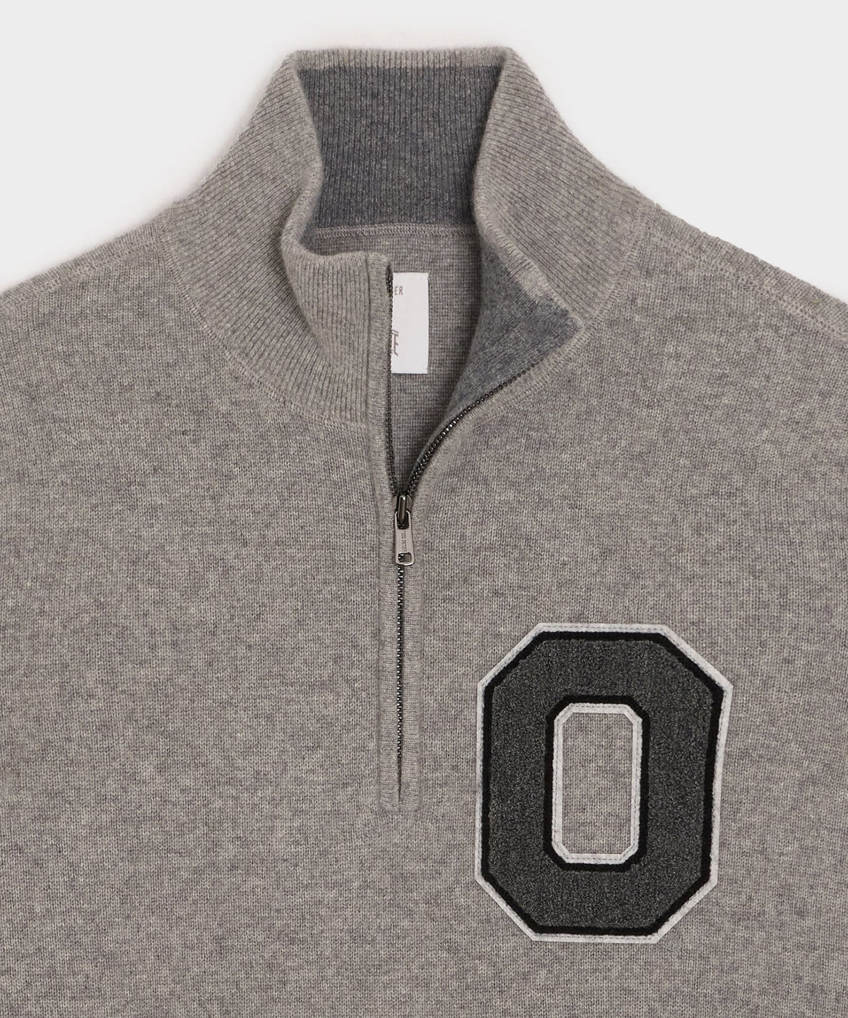 Todd Snyder x The Ohio State University™ Cashmere Quarter-Zip Sweater - Light Grey Heather