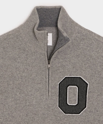 Todd Snyder x The Ohio State University™ Cashmere Quarter-Zip Sweater - Light Grey Heather