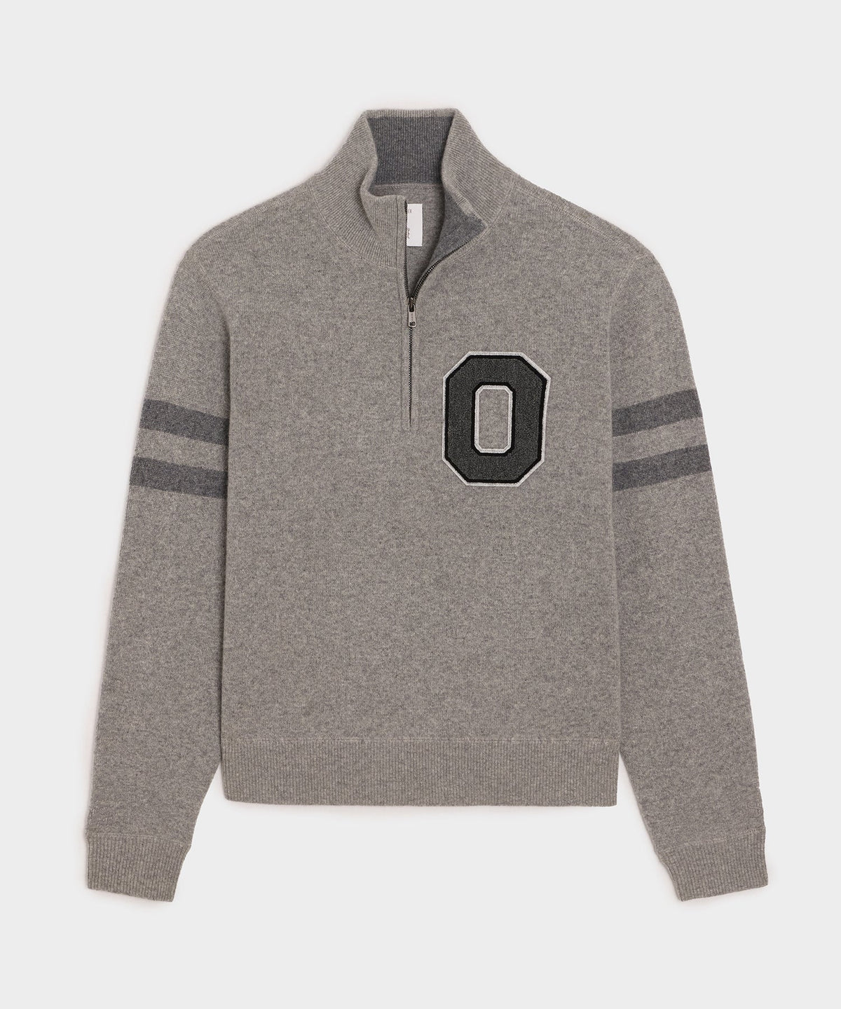 Todd Snyder x The Ohio State University™ Cashmere Quarter-Zip Sweater - Light Grey Heather