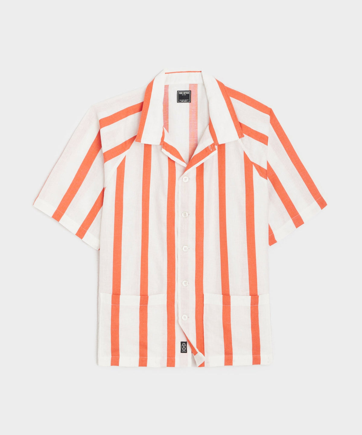 Striped Raglan Sleeve Shirt - Orange