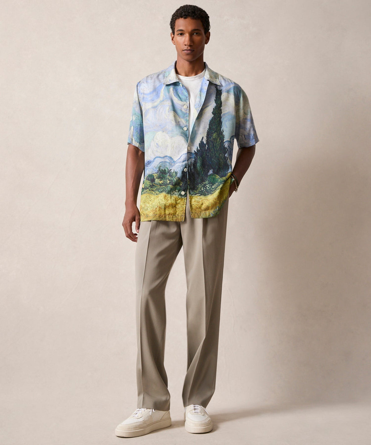 Todd Snyder x The Met Van Gogh Wheat Field With Cypresses Cabana Shirt - Blue