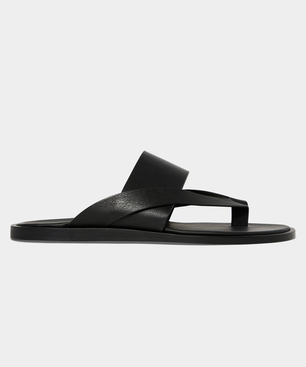Porto Leather Crossover Sandal - Black
