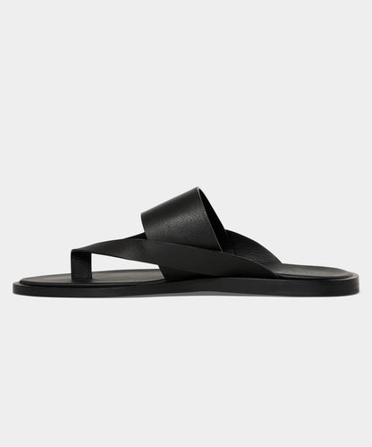 Porto Leather Crossover Sandal - Black