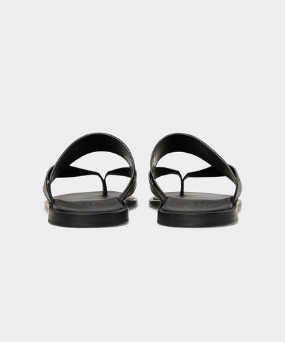 Porto Leather Crossover Sandal - Black