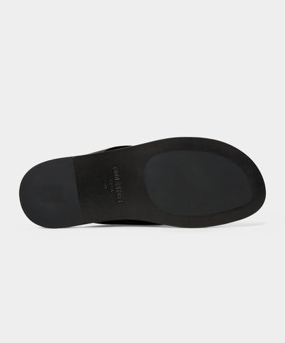 Porto Leather Crossover Sandal - Black