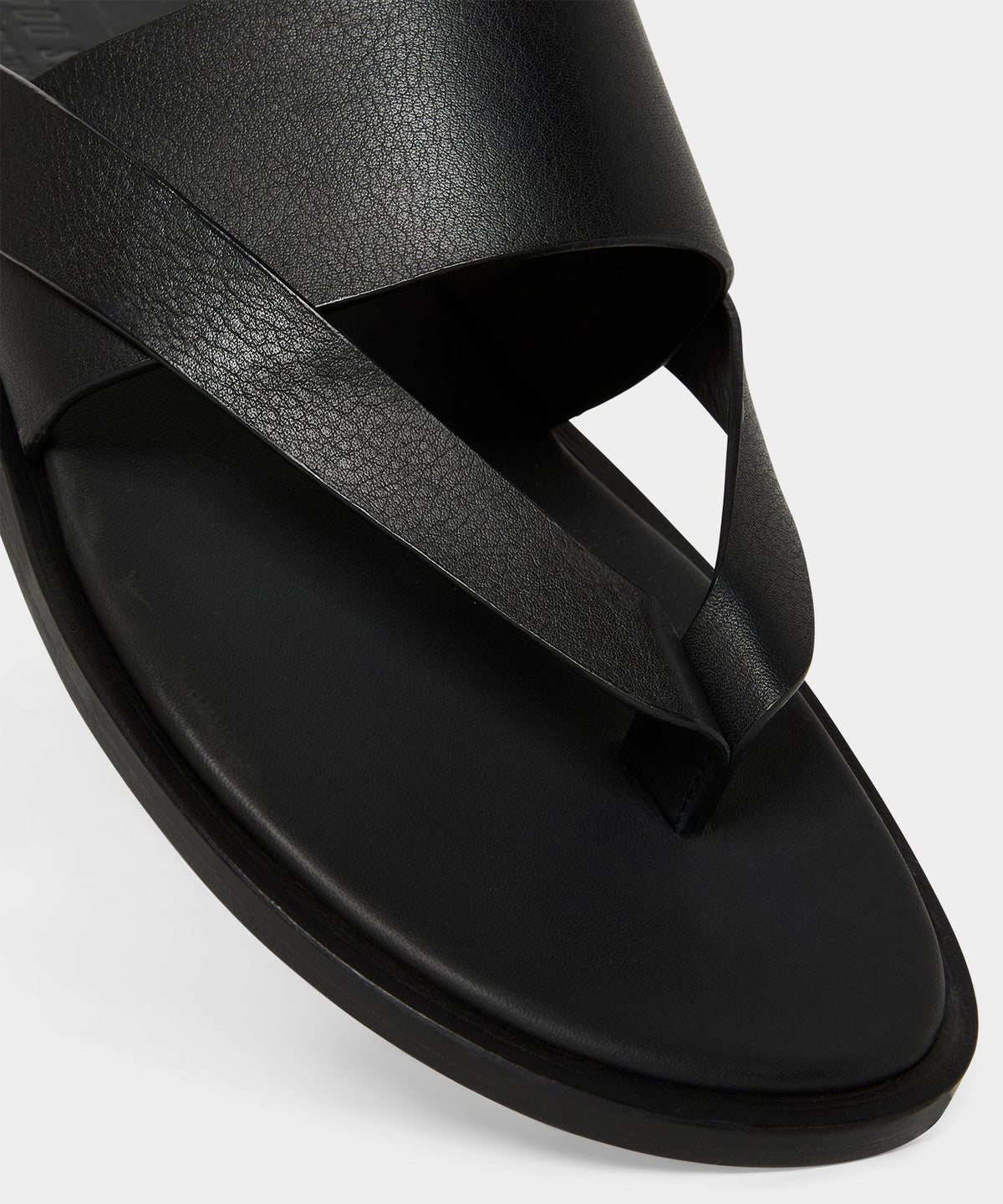 Porto Leather Crossover Sandal - Black
