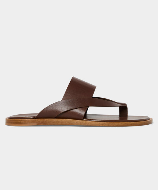 Porto Leather Crossover Sandal - Brown