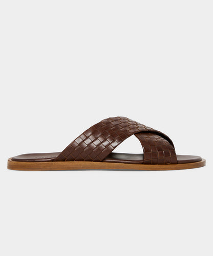 Porto Woven Leather Sandal - Brown