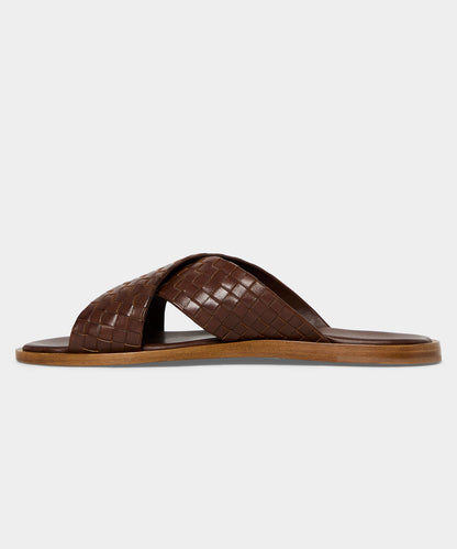 Porto Woven Leather Sandal - Brown