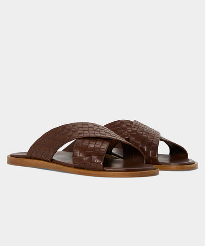 Porto Woven Leather Sandal - Brown